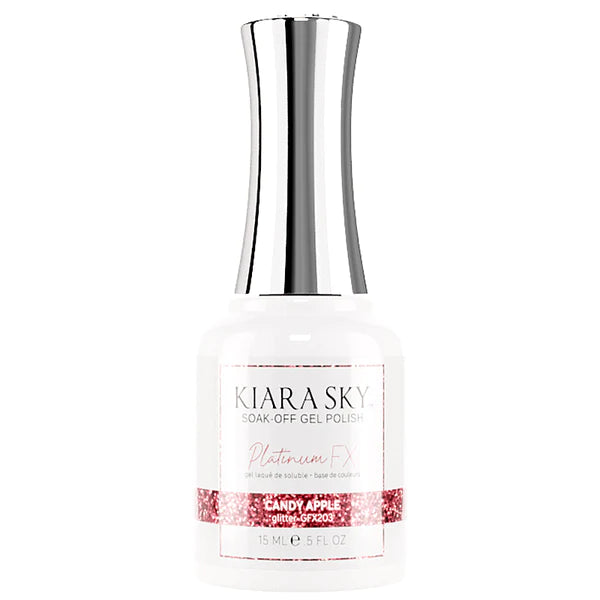 Kiara Sky Candy Apple- Ultra Reflective Platinum Dust Gel