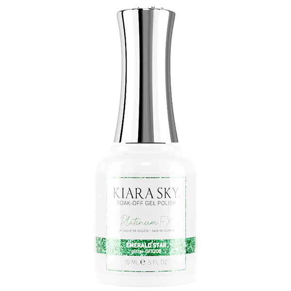 Kiara Sky Emerald Star - Ultra Reflective Platinum Dust Gel Polish